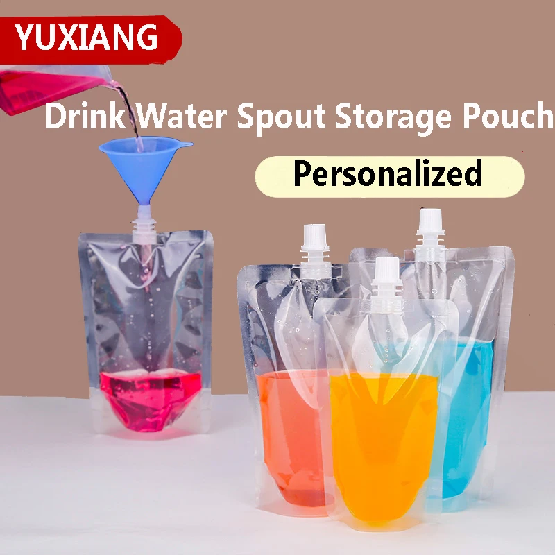 10 шт./лот 600ml-6L стоячая упаковка для питьевой воды носик сумка хранения