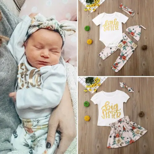 Big/Little Sister Match Set Baby Girl Tops Romper Pants Skirts Outfit Clothes UK | Детская одежда и обувь