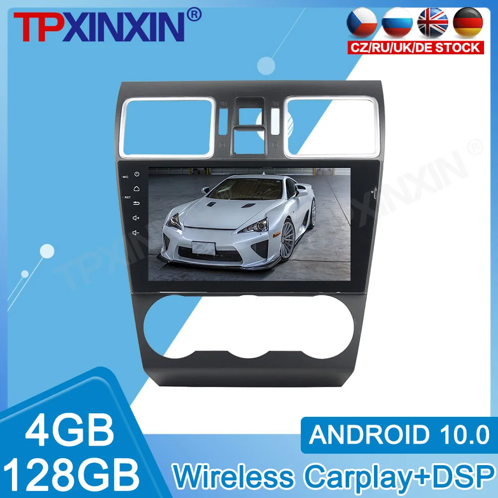 

Автомобильный мультимедийный DVD-плеер, Android 10, 4 + 128 ГБ, для Subaru Forester WRX 2014, 2015, 2016, радио, сенсорный экран IPS, Автоматическая навигация