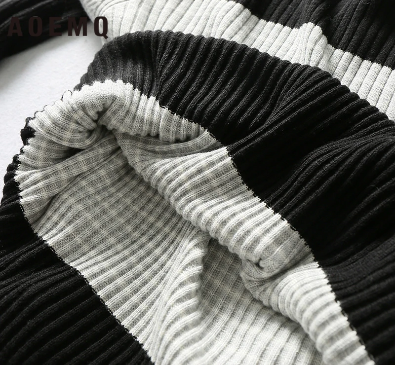 AOEMQ Fashion Sweaters Panda Black&ampWhite Patchwork Print Simple Outdoor Sports Climbing Sweater Clothing | Женская одежда