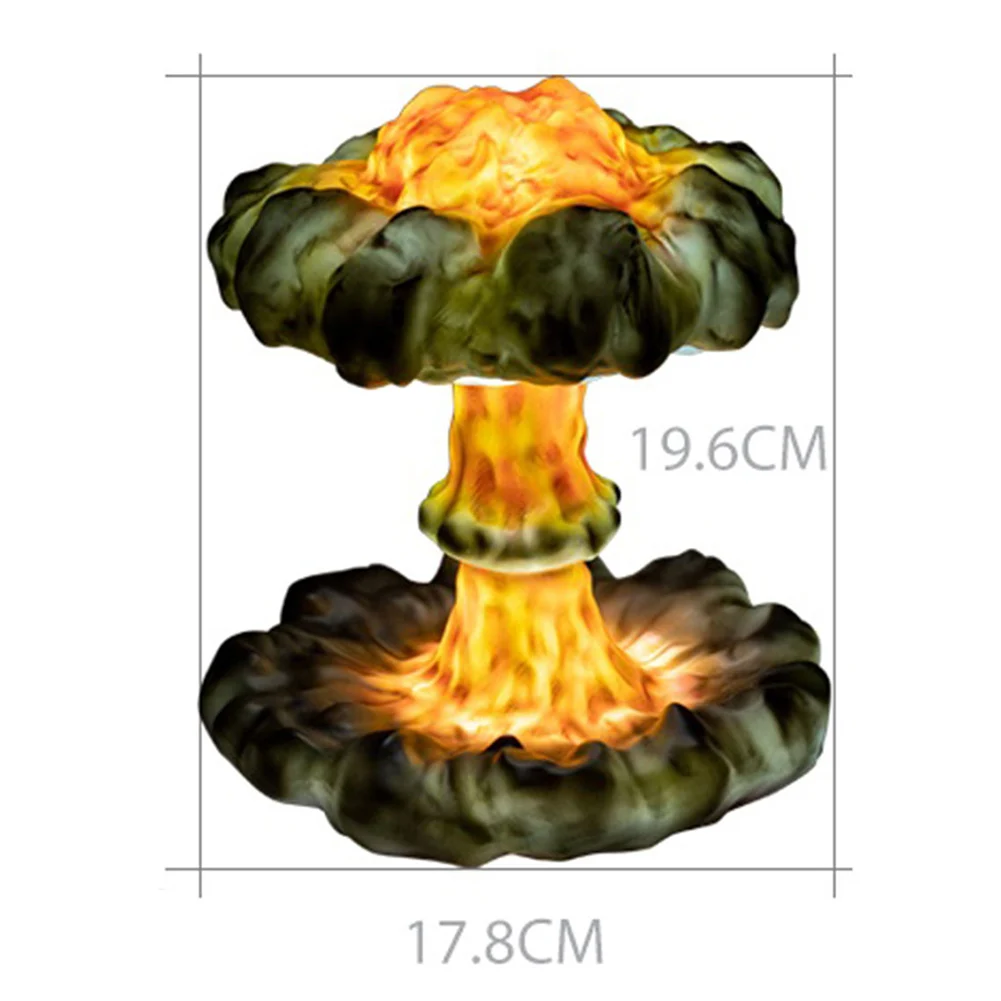 

3D Mushroom Cloud Explosion Lamp LED Table Night Light Ornament Simulation Nuclear Explosion USB Eye-protection Lamp Home Decor