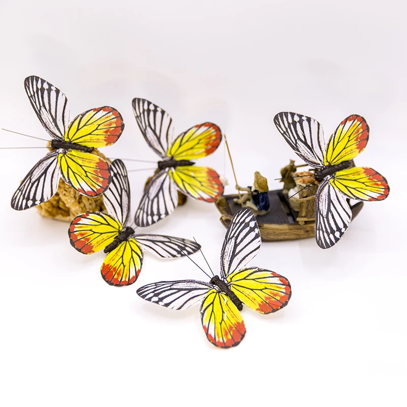 Искусственные перья бабочки 3 шт. милые украшения для сада дома гирлянды мельницы