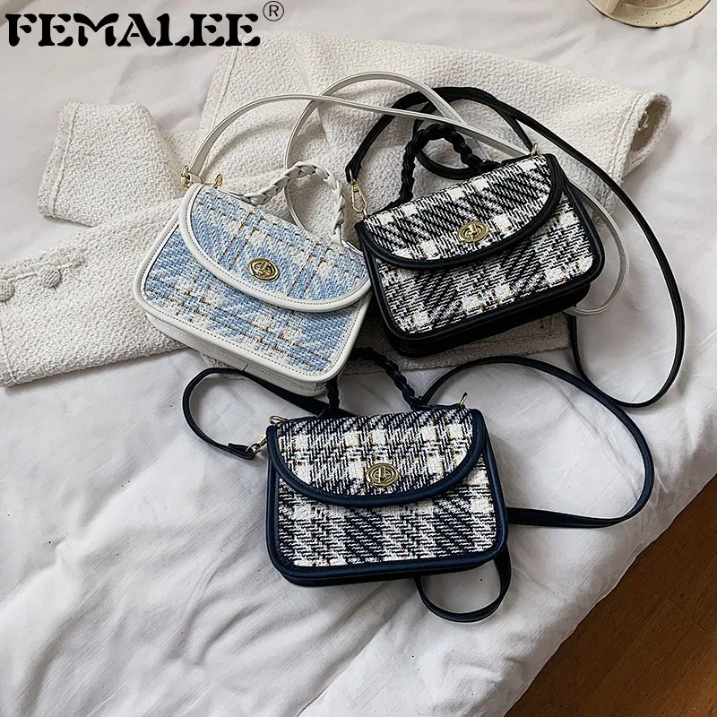 

Роскошные корейские клетчатые женские сумочки, сумки с клапаном, модные женские сумки на плечо с маленьким рисунком 2021, высококачественные ...