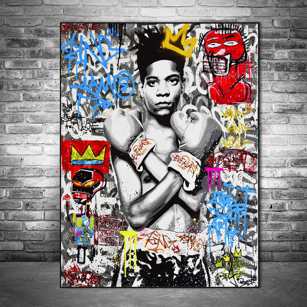 

Motivational Boxer Graffiti Art Paintings Print on Canvas Art Posters and Prints Street Art Wall Pictures Home Decoration Cuadro