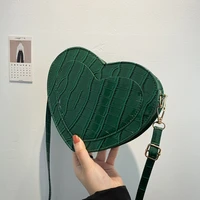 fashion women small shoulder messenger bags pu leather ladies purse handbags crocodile pattern girls heart shaped crossbody bag