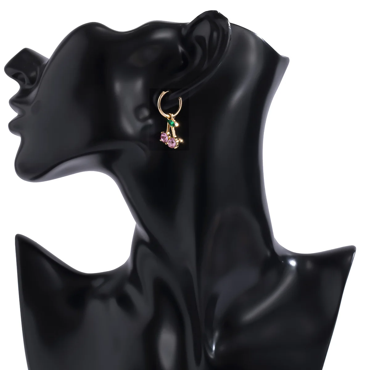 

Gold Color Simple Cherry Crystals Pearls Geometric Circle No Piercing Ear Clip Earrings for Women Girls Birthday Party Jewelry