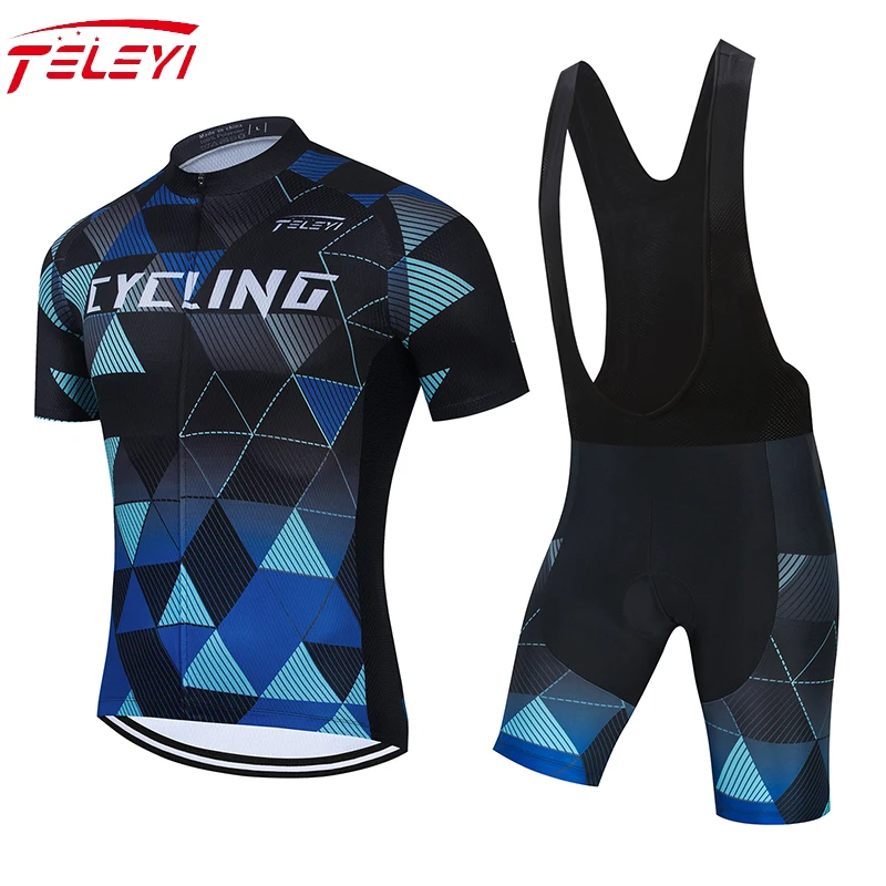 

2022 Summer TELEYI TEAM Cycling JERSEY Quick Dry Ropa Ciclismo Men Bicycle Clothing GEL Breathable Pad Bib Short Sets Woman Men