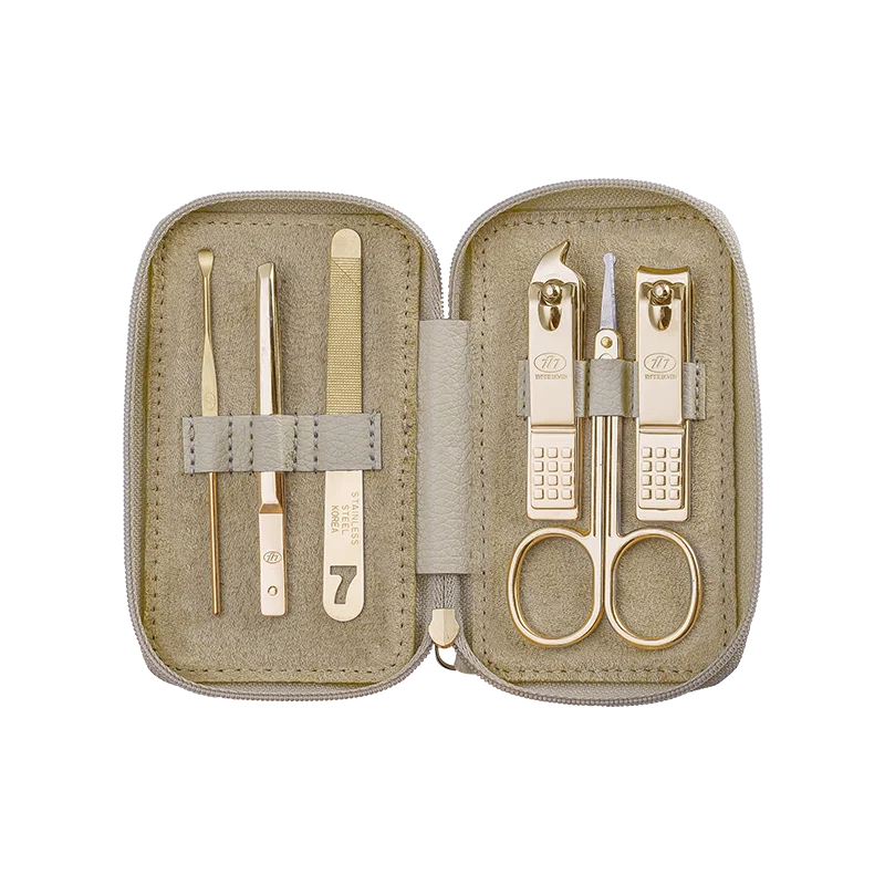 Высококачественный золотистый маникюрный набор THREE SEVEN из углеродистой стали 777 6