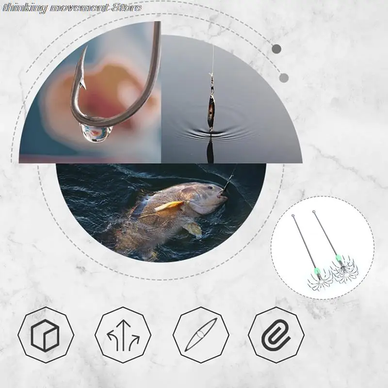 

Двухслойный крючок для зонта из нержавеющей стали, рыболовные джиг-Крючки для осьминога из кальмара