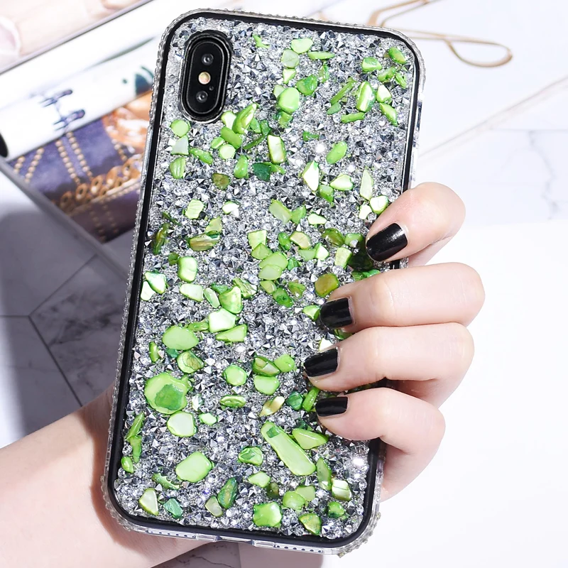 Роскошный блестящий чехол для телефона со стразами iphone X XS MAX XR 7 8 6 6s Plus цветные