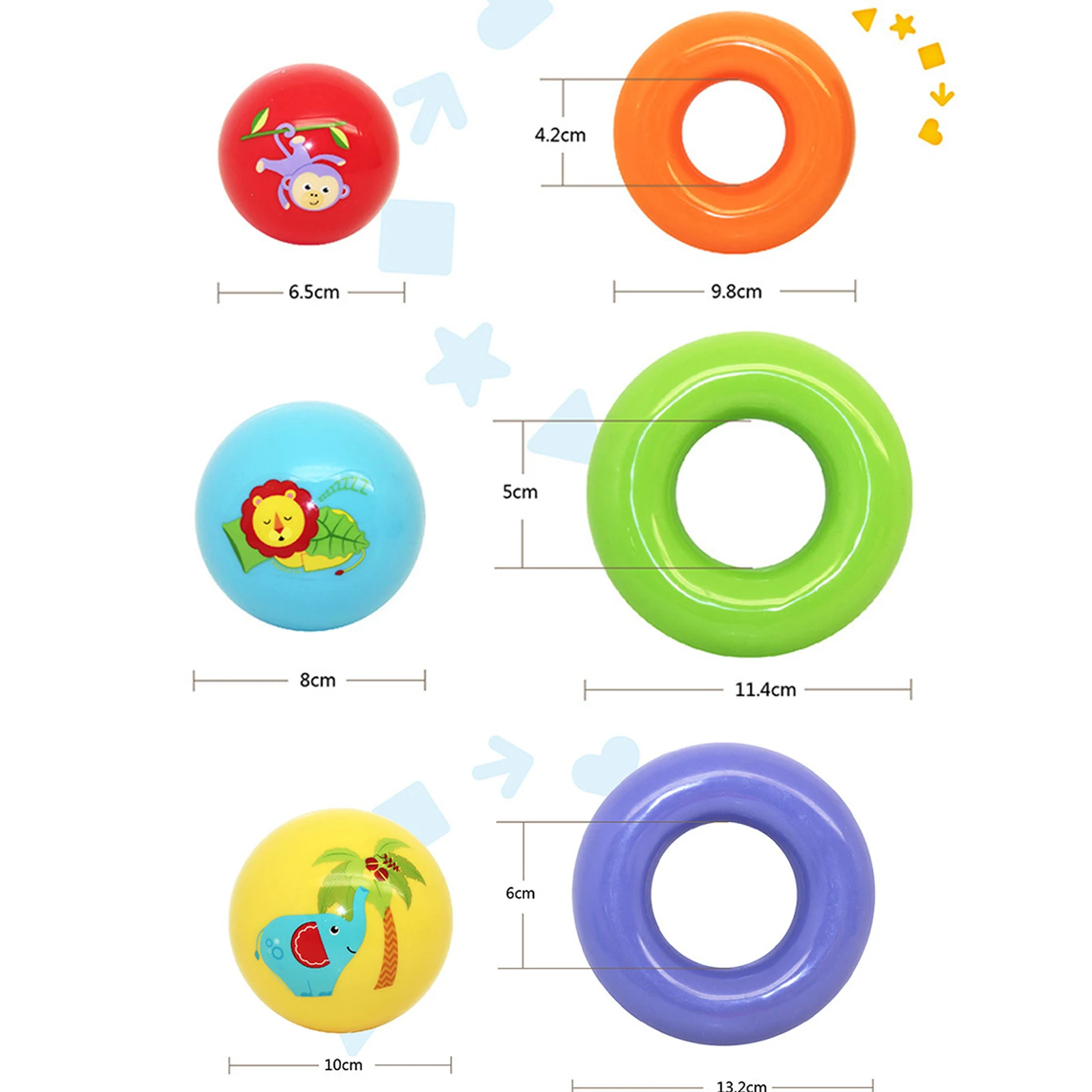 

Ring Rainbow Tower Stacking Ball Set Kids Early Development Educational Toy