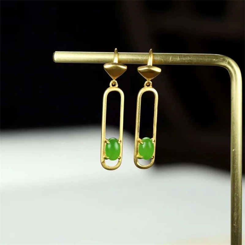 

Лидер продаж, серьги-гвоздики из натуральной яшмы, инкрустированные серебром