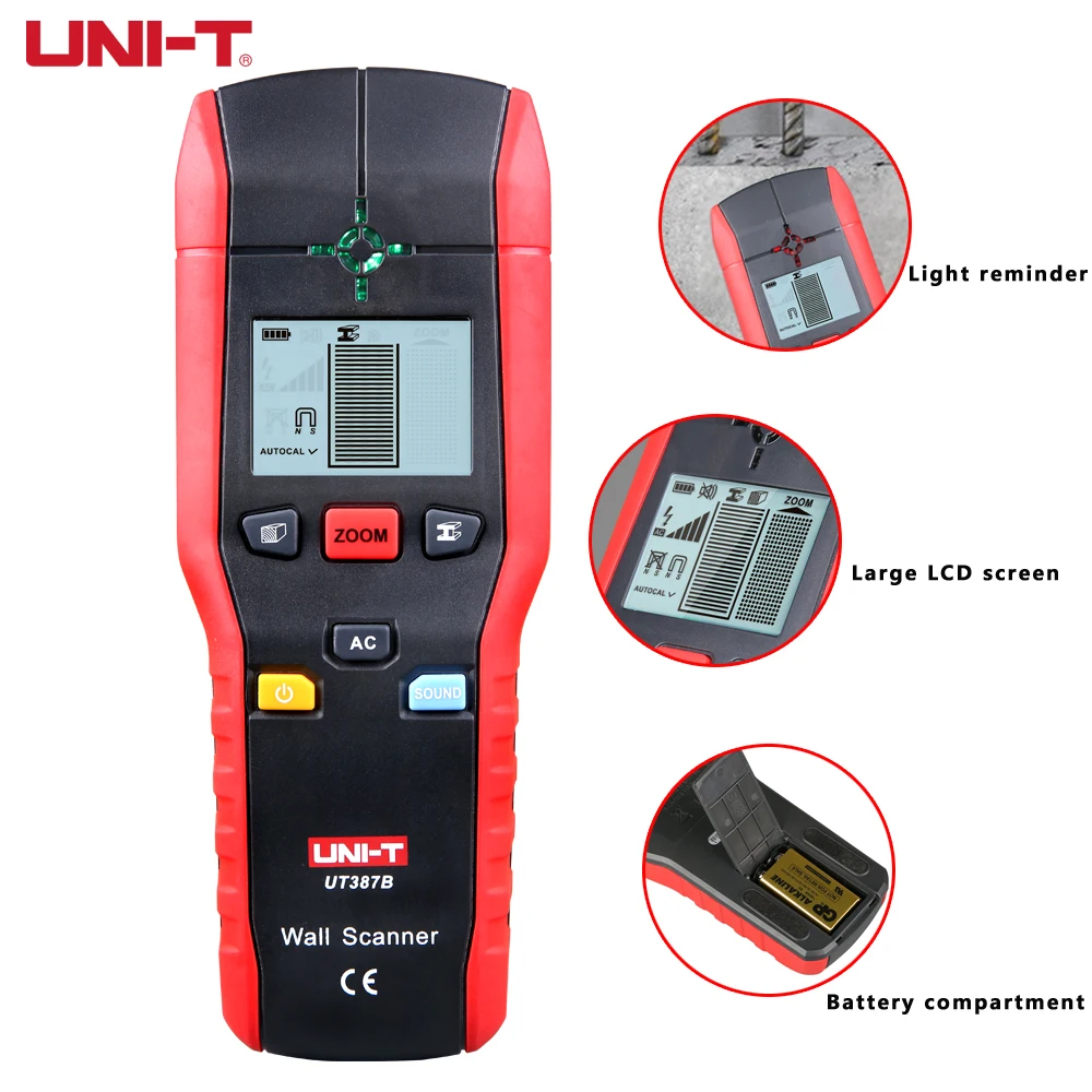 Профессиональный настенный детектор для дерева и проводов переменного тока