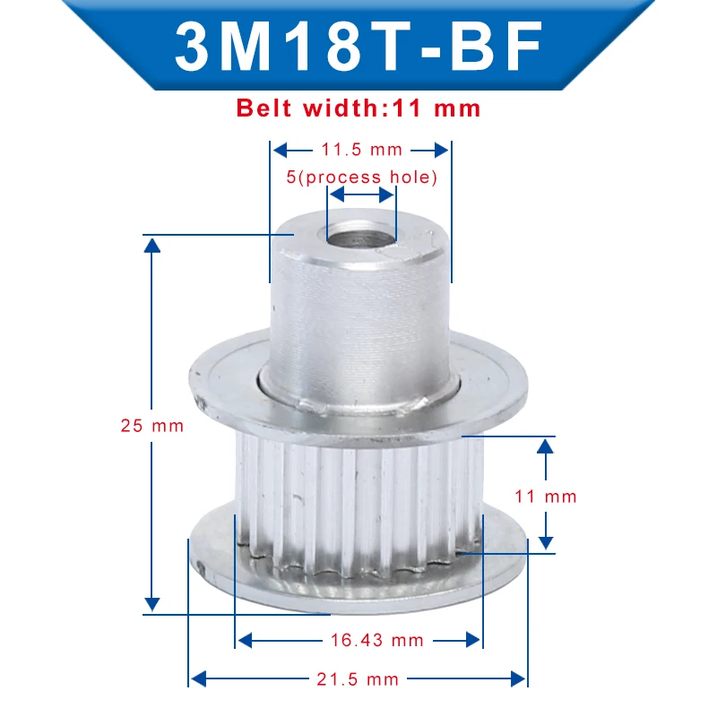 Timing Pulley 3M-15T/16T/17T/18T Aluminum Material Belt Process Hole 5 mm Slot Width 11mm For 10 3M-Timing | Обустройство дома