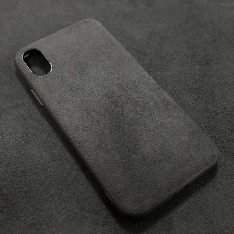 Черный Чехол для iPhone X XS Max XR 11 Pro MAX Итальянская замша, как ткань, пуховый кожаный чехол, Роскошный чехол для телефона, корпус, оболочка Hundas - Цвет: Черный