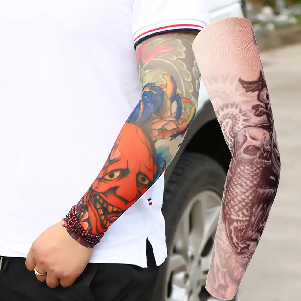 Тату Цветок на руку мужские Бесшовные женские летние солнцезащитные Перчатки