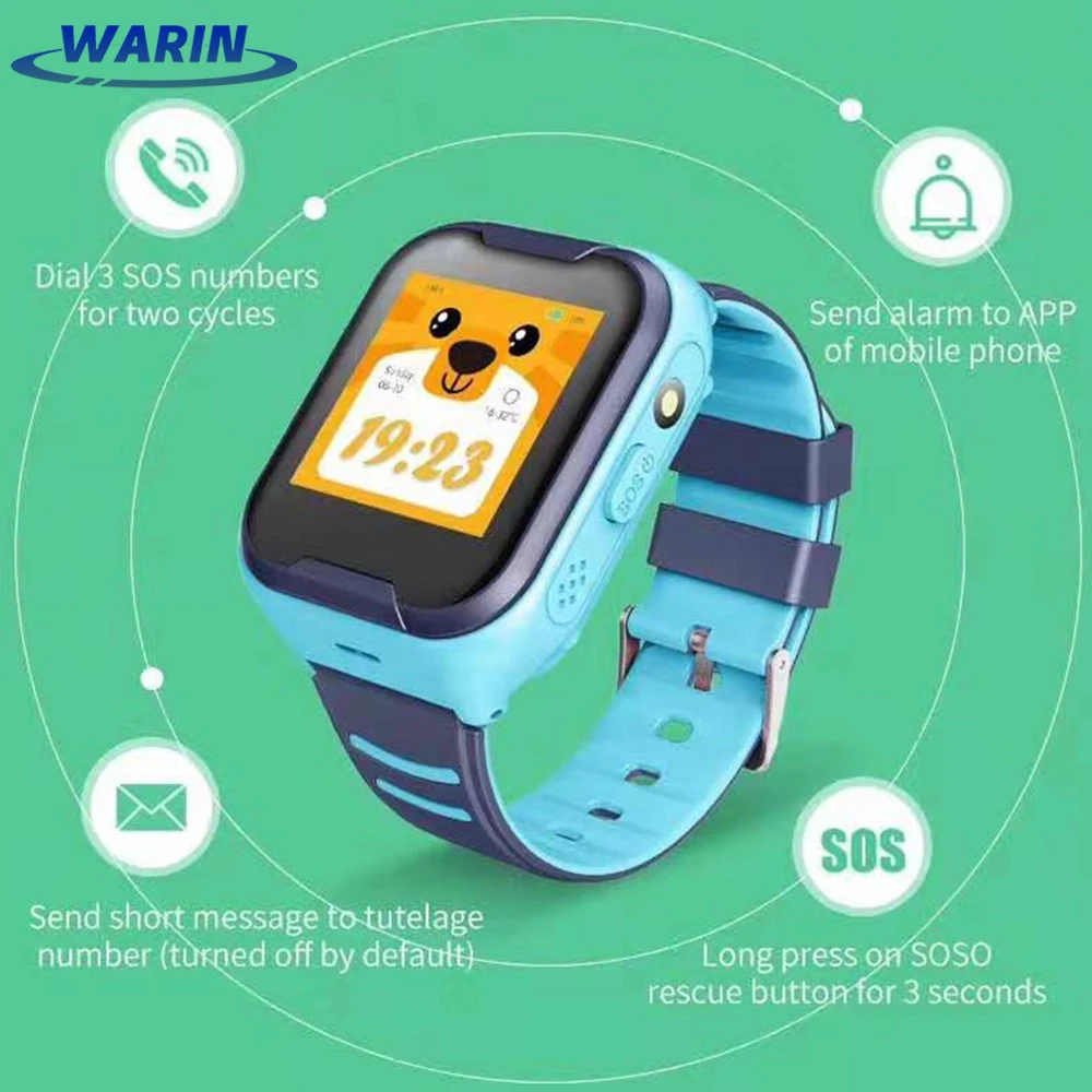 

Kids Smart Watch SOS Anti-lost Baby 4G SIM Card GPS WIFI Call Location LBS Tracking Smartwatch