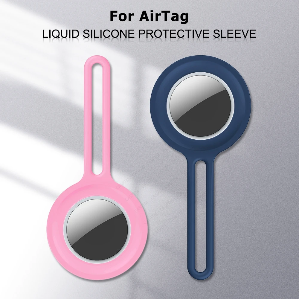 

Liquid Silicone Case For Apple Airtags Protective Sleeve For Apple Locator Tracker Anti-lost Device Keychain Protective Sleeve