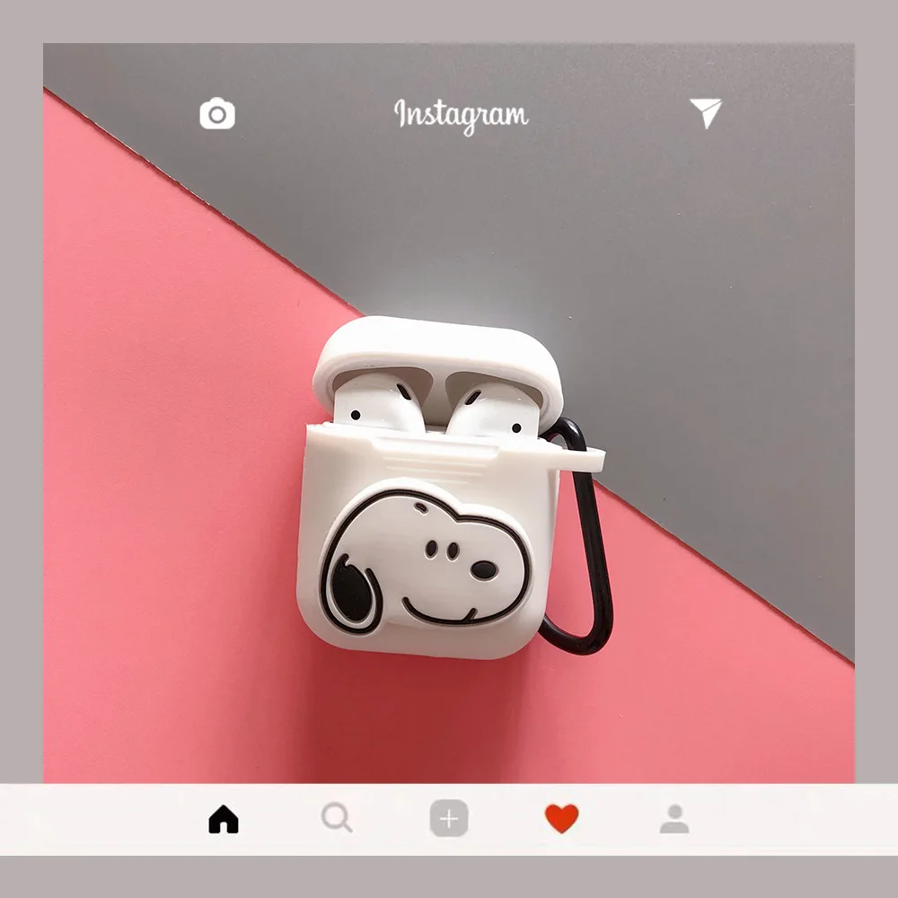 White Мультяшный чехол для наушников AirPods, силиконовый кулон в виде животного, беспроводные наушники, анти-шок, для Apple Airpods 2, аксессуары - Цвет: White