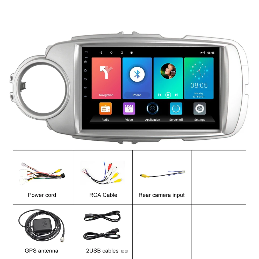 9 &quotAndroid 2 DIN Автомобильный мультимедийный плеер для Toyota Yaris 2012 2017 Авторадио