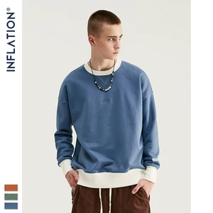 Мужская толстовка INFLATION, дизайнерский пуловер большого размера из 100% хлопка с вышитым логотипом, 9604, 2020