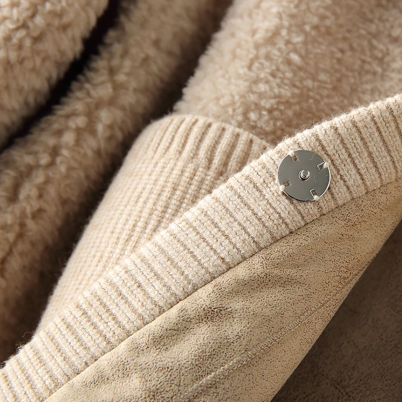 

JCHB 2021 Short Real Fur Coat Wool Female Jacket Autumn Winter Coats Women Casual Women's Clothing Fashion Ropa De Mujer Pph247