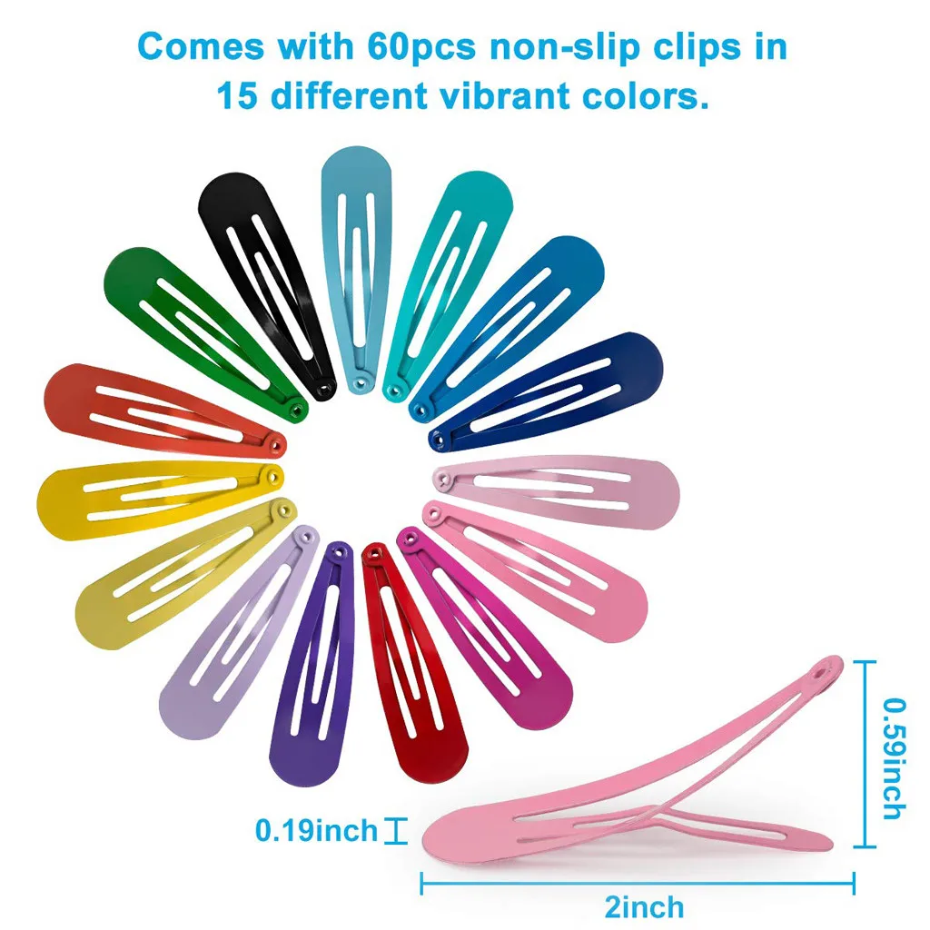 15 цветов нескользящая заколка для волос 2 дюйма в форме капли клей золотые