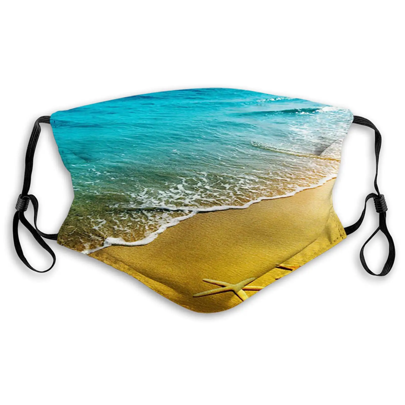 

Tropical Island Beach Caribbean Atlantic Ocean Scenery Face Mask Reusable Washable Masks Cloth for Men and Women