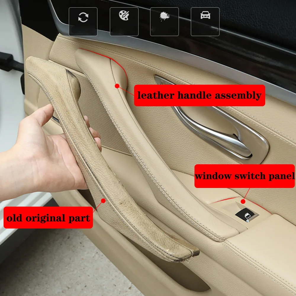 

7PCS Interior Door Window Regulator Panel Trim Leather Pull Handle for B.MW 5 Serie F10 F11 F18 520 523 525 528 530 535 Armrest