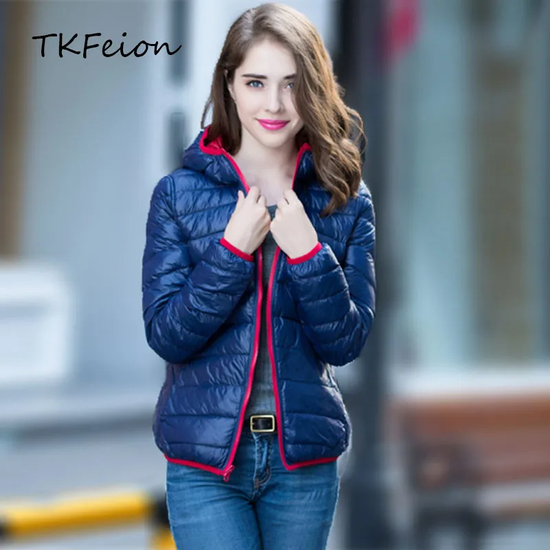 Женская куртка-бомбер с капюшоном ультратонкая светильник двусторонняя одежда