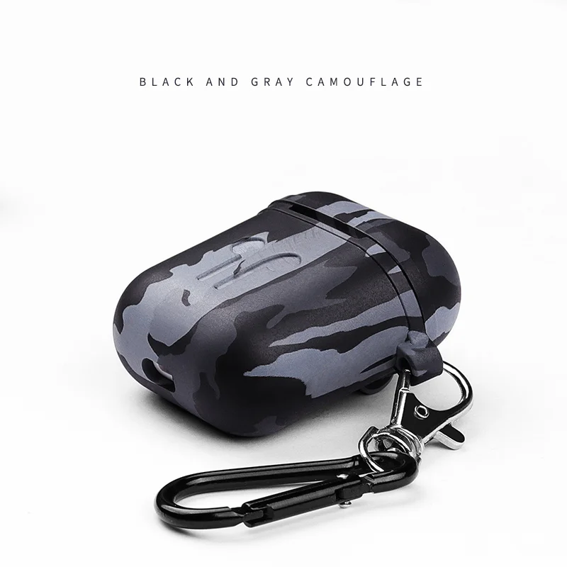 Камуфляжный армейский силиконовый чехол для Airpods 2 защитный наушников Airpod с