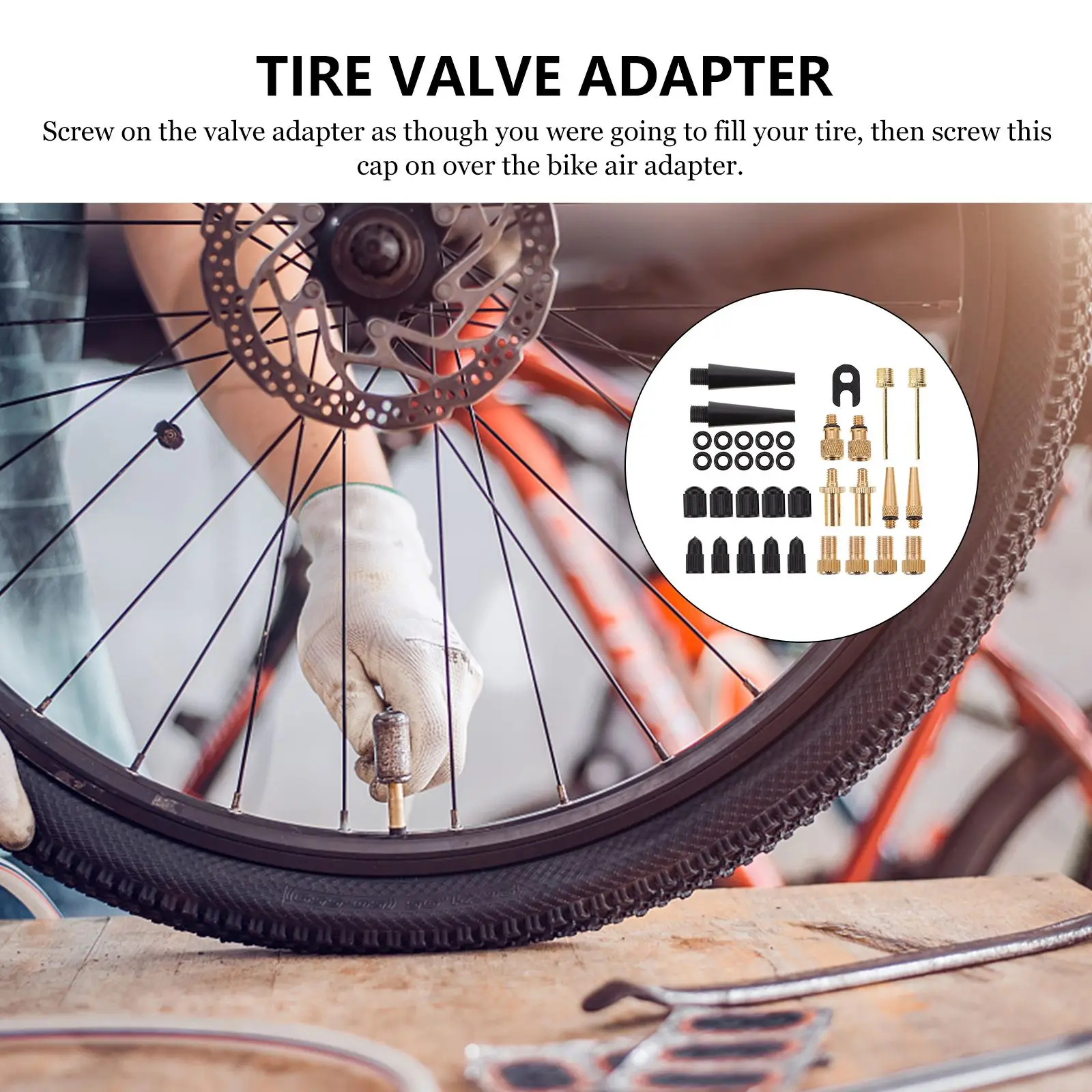 

35pcs Valve Adaptor Premium Durable High Quality Prime Sturdy Converter Valve Adaptor Parts for Bikes