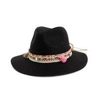 new fashion straw sun hat white panama hats beach womens summer caps sombrero female fedora casual ladies chapeau