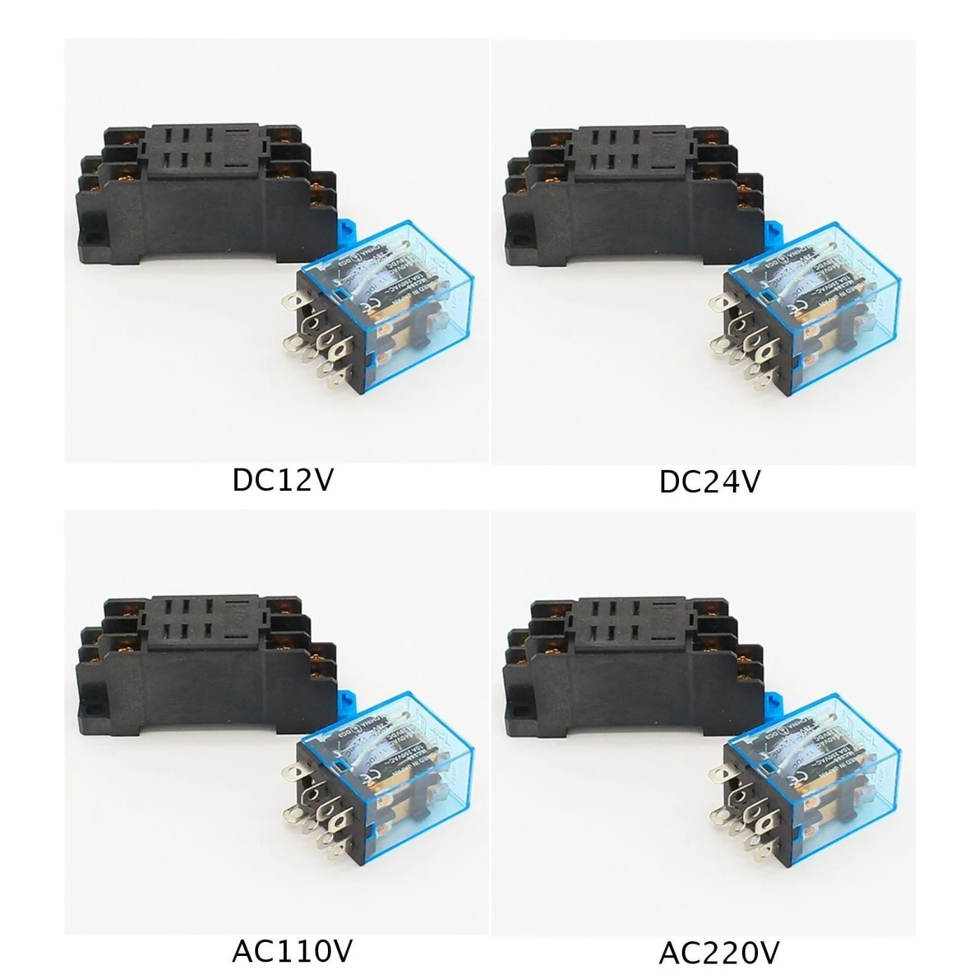 1x 5A DC12V DC24V AC110V AC240V реле питания HH52P-L 8 контактов с гнездом | Дом и сад