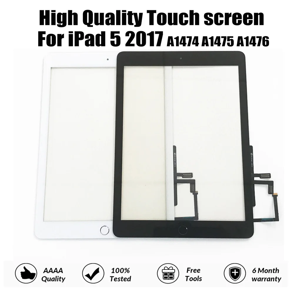 

Новинка для iPad Air 1 iPad 5 Внешний сенсорный ЖК-экран дигитайзер передний датчик стеклянный дисплей Сенсорная панель Замена A1474 A1475 A1476