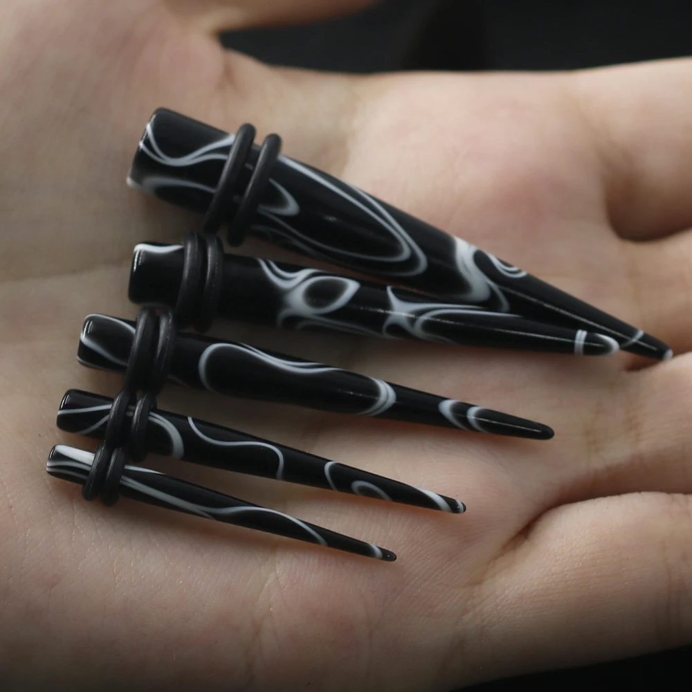 1 шт. черный в полоску с рисунком уха растяжения Акриловые Конус медные