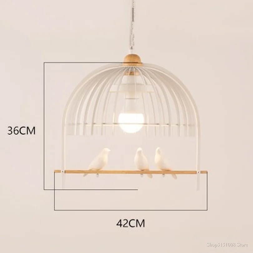 

American Restaurant Dining Table Bird Lamp Dining Living Room Bedroom Pendant Light Birdcage Led Hanging Lamp Lighting Fixture