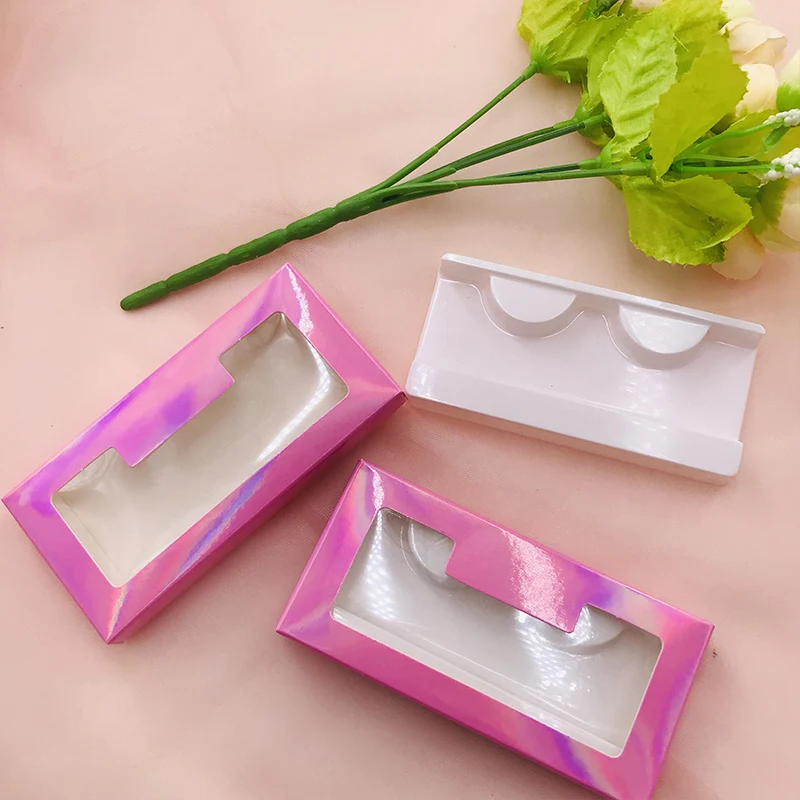 Розовая голографическая коробка для ресниц хорошее качество посылка на заказ |