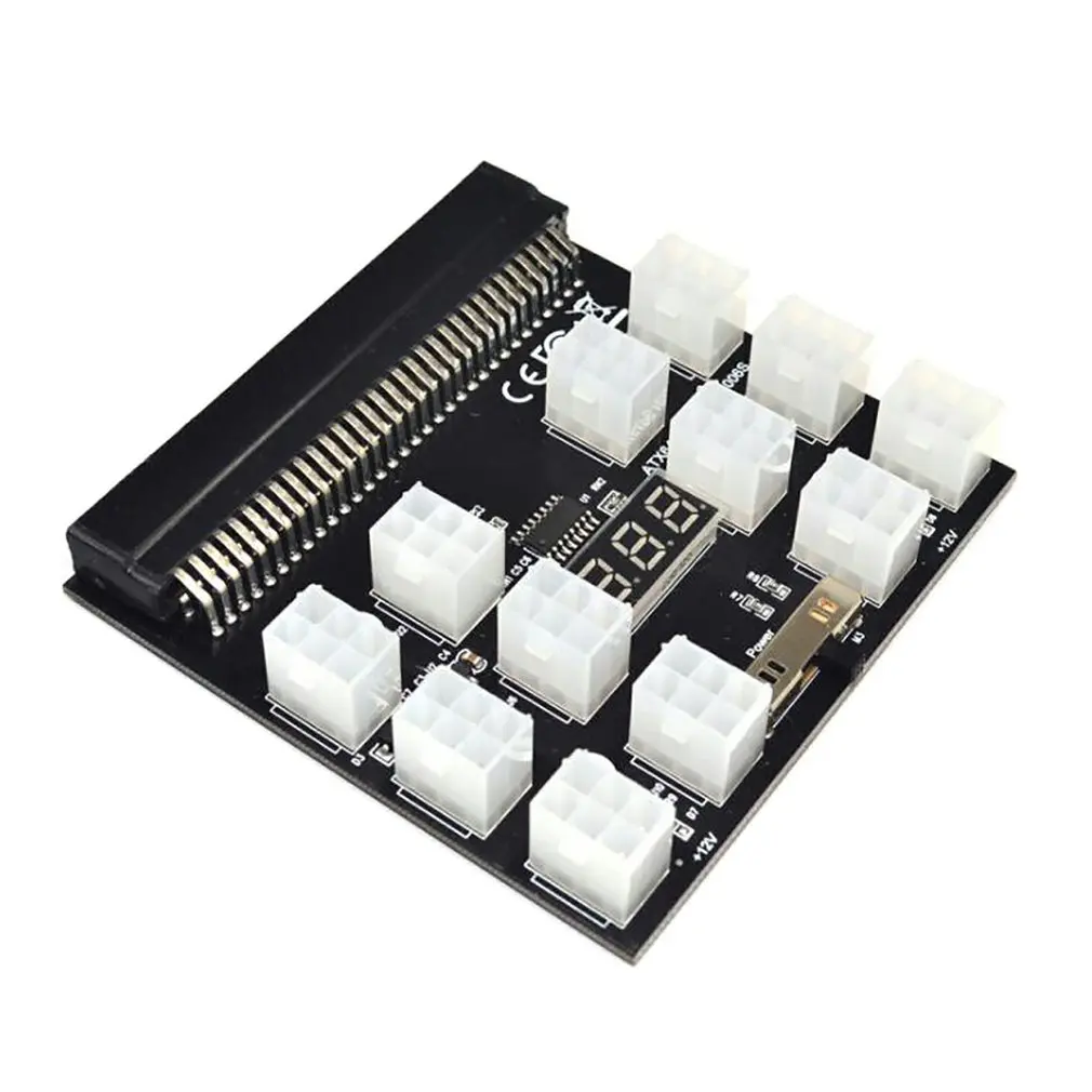 

PCI-E 12 / 17x 6Pin Power Supply Breakout Board Adapter Converter 12V For Ethereum BTC Antminer Miner HP Server PSU GPU