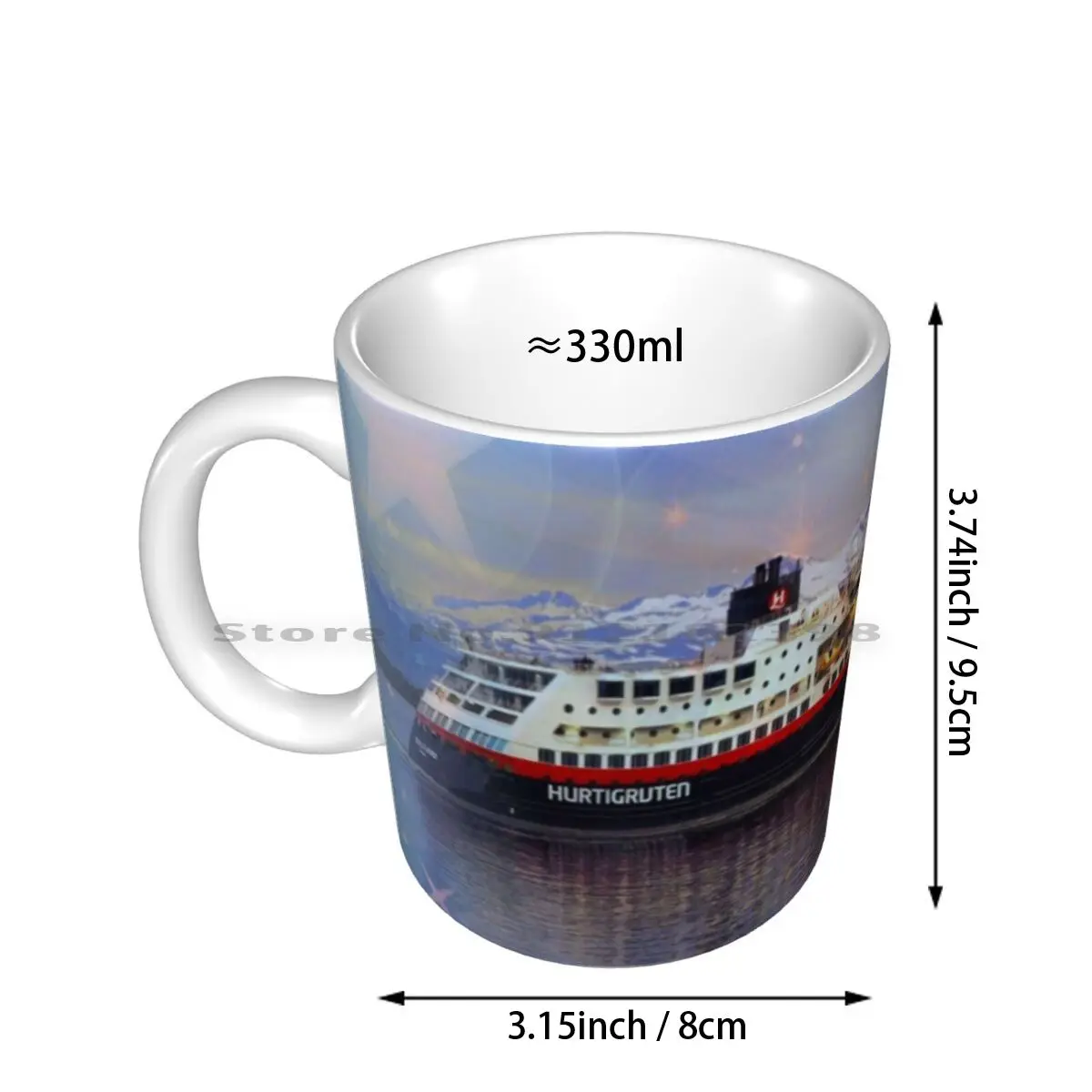 Winter Wonder Land Ceramic Mugs Coffee Cups Milk Tea Mug Norway Molde Ship Hurtigruten Cristmascard Water Sea Ocean Reflections | Дом и сад