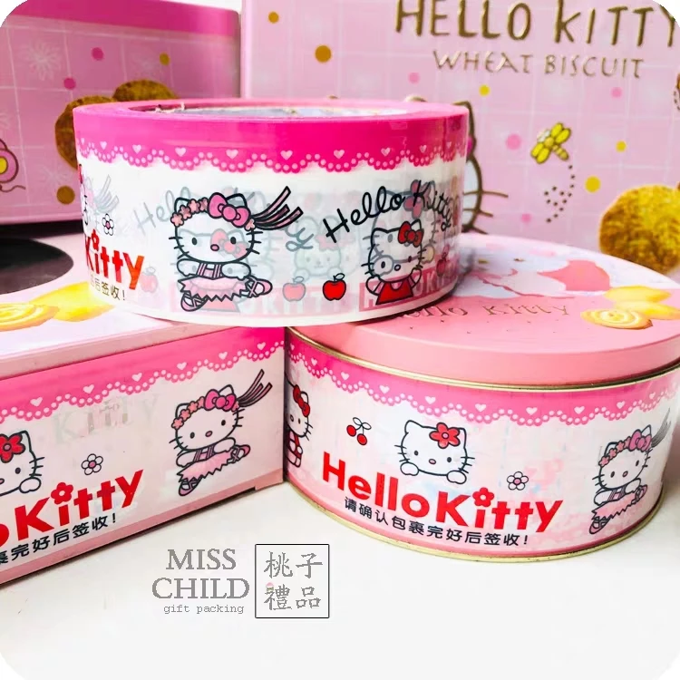 1 шт. HelloKitty my melody мультфильм Kawaii упаковочная лента большой рулон 100 метров белая Нижняя Милая мультяшная анимационная лента ОПП