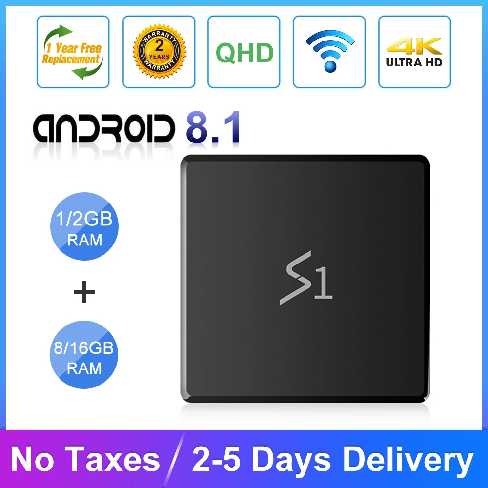 Leadcool S1 ТВ коробка Android 8 1 RK3229 2G/16G 2 4G Wi-Fi QHD Смарт LeadcoolS1 1Гб 8Гб Mali400MP дополнительное