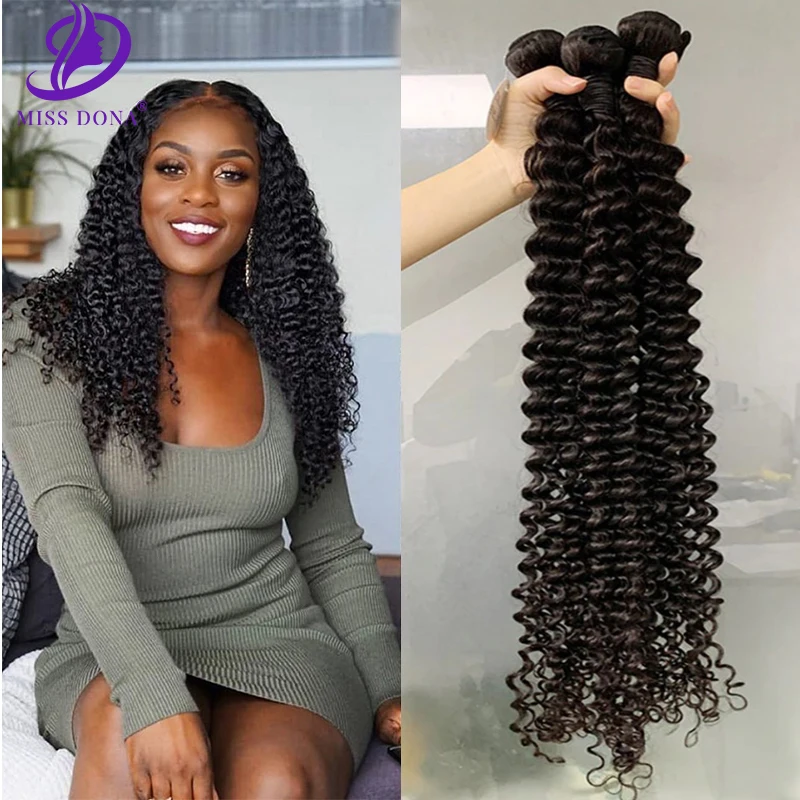 

Мисс королевы 1 3 4 пряди волос глубокая волна пряди вьющиеся Remy бразильские волосы переплетения по оптовой цене, невыделанные волосы Remy Пряд...