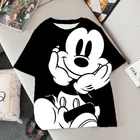 Женская футболка с коротким рукавом, летняя футболка большого размера в стиле ольччан с 3d-изображением Диснея, Микки, Минни, Харадзюку, y2k