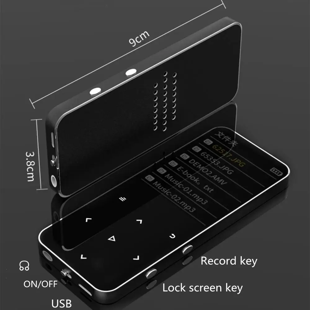 Mp4-плеер с Bluetooth-динамиком сенсорная клавиша встроенный 8 Гб Hi-Fi портативный плеер