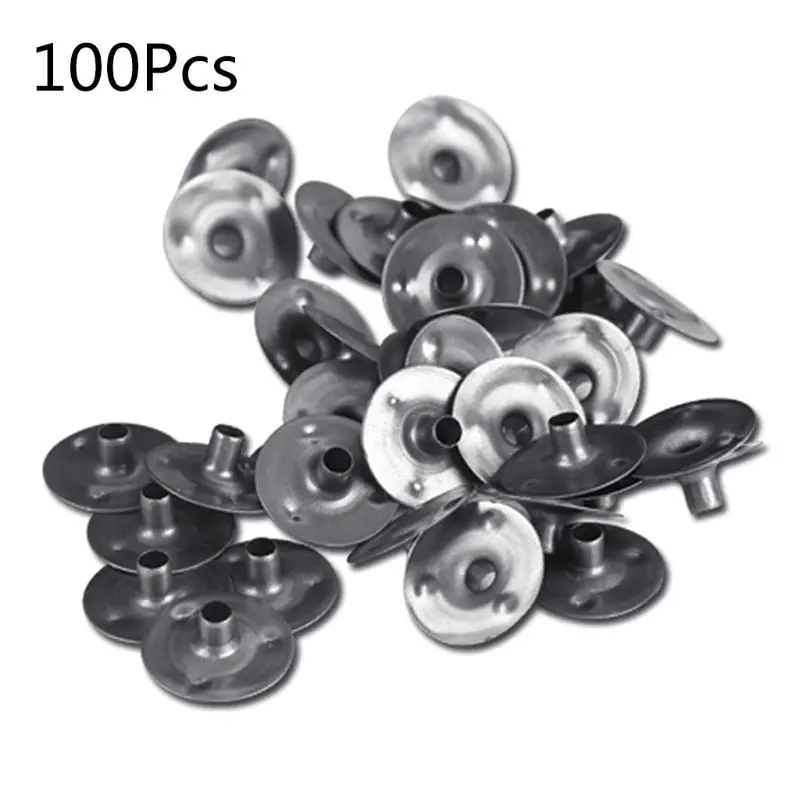 

P82C 100 Pcs Durable Waxed Candles Making Metal Wick Sustainers Carry Holders Tabs Tool Craft DIY