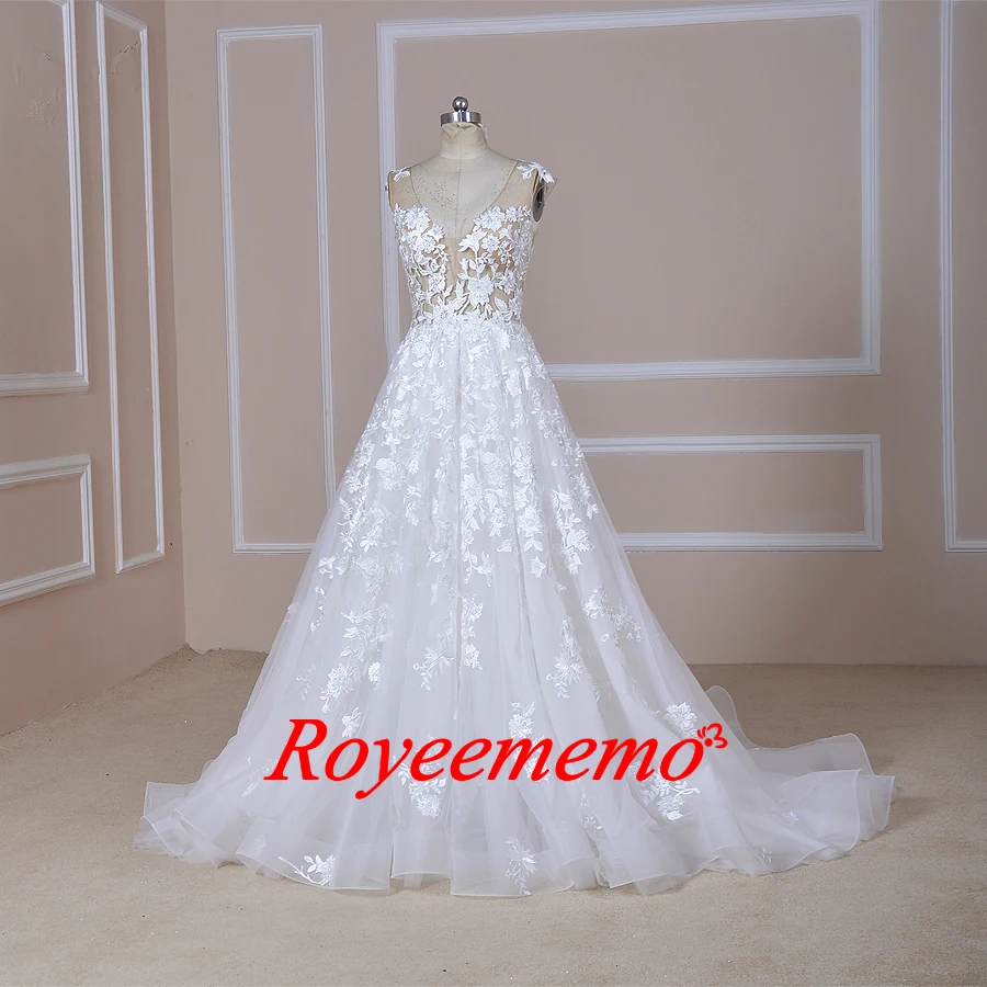 Свадебное платье из тюля ТРАПЕЦИЕВИДНОЕ кружевное невесты индивидуальный пошив