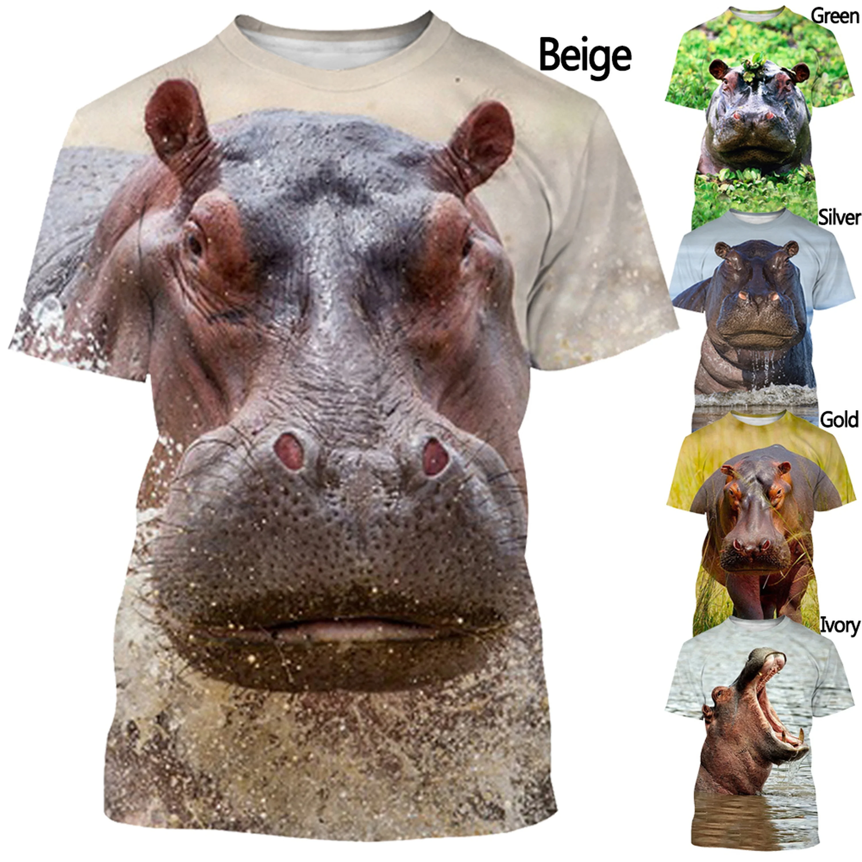 

Новая модная футболка с 3D-принтом в стиле Бегемотика, мужская и женская летняя повседневная футболка с короткими рукавами