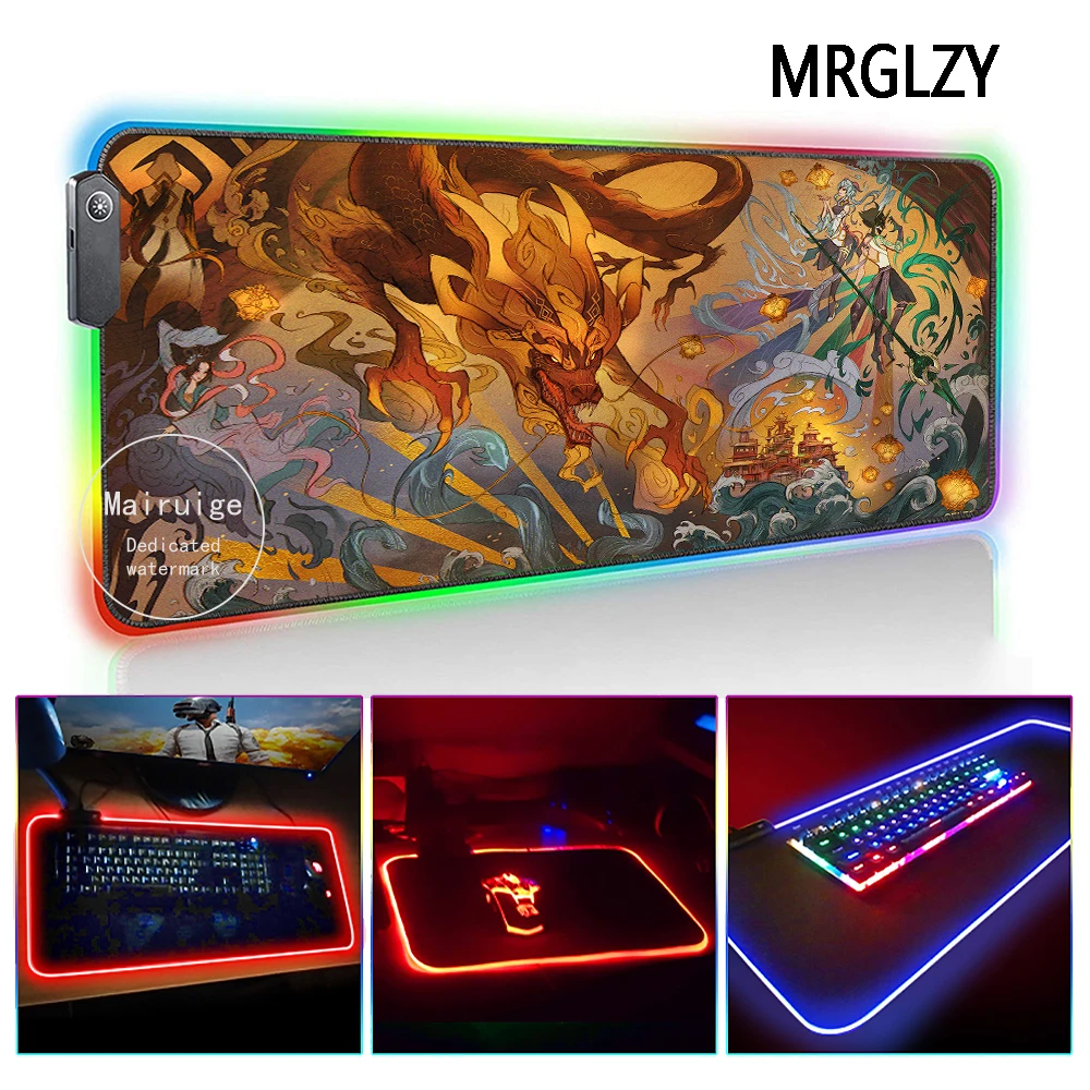 MRGLZY Genshin ударопрочный светодиодный RGB светильник игровые аксессуары XXL большой