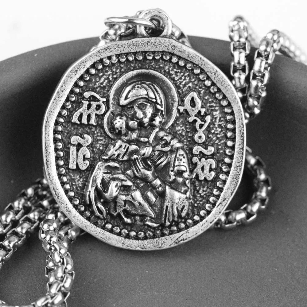 A342 Vladimir Icon Подвеска с Майклом с защитой от Archangel, подвеска guuradian Angel Wing, патрон, католический медальон, ювелирные изделия, Прямая поставка - Окраска металла: A342 Vladimir Icon